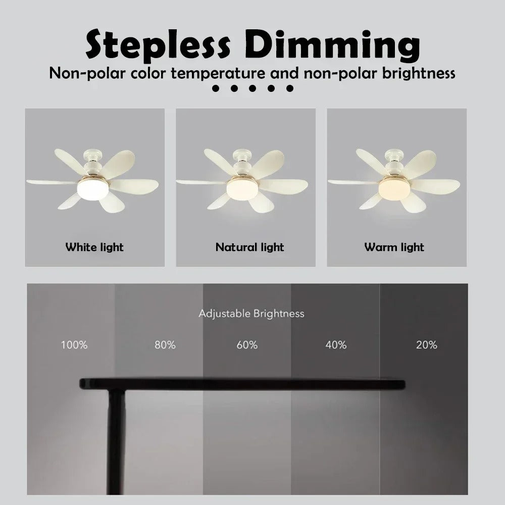 E26 E27 Base 20-40W LED CeIling Fan Light with Wireless Remote 3 Adjustable Lighting