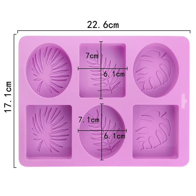 Round and Square Leaf Silicone Soap Mold Handmade Soap Making Supplies