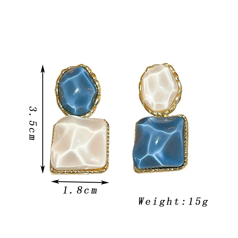 Purple Square Resin Dangle Earrings for Women