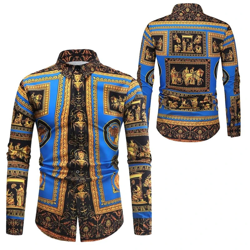 New Men's Luxury Printed Design Tops Fashion Floral Patterns