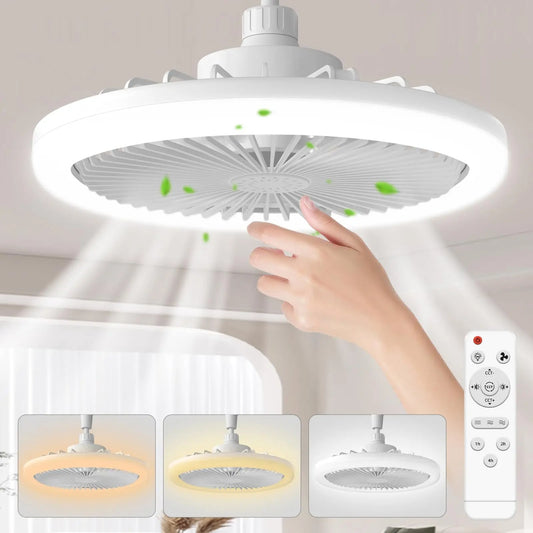 Socket Ceiling Fan With Light E27 3 Fan Speeds Dimmable 3 Light Colors Easy