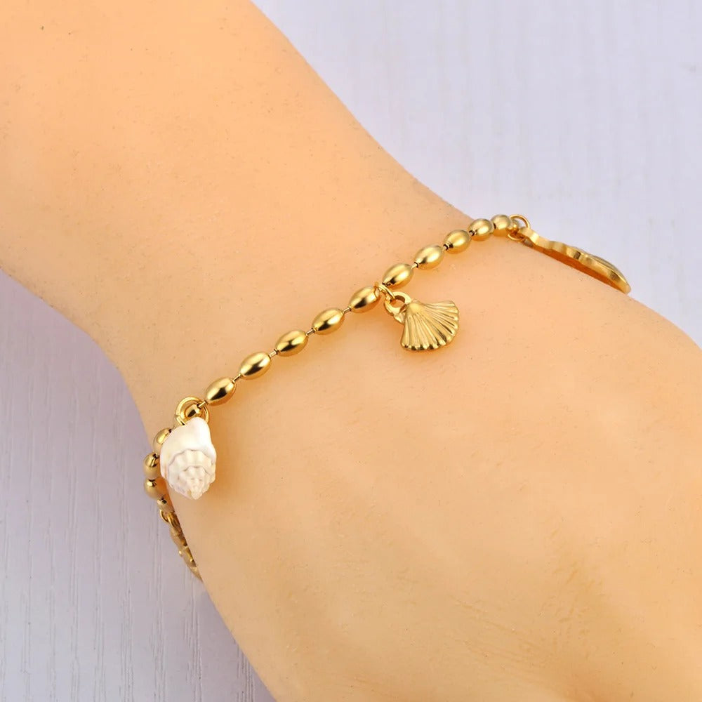 Trendy Shell Starfish Pearl Charm Bracelets