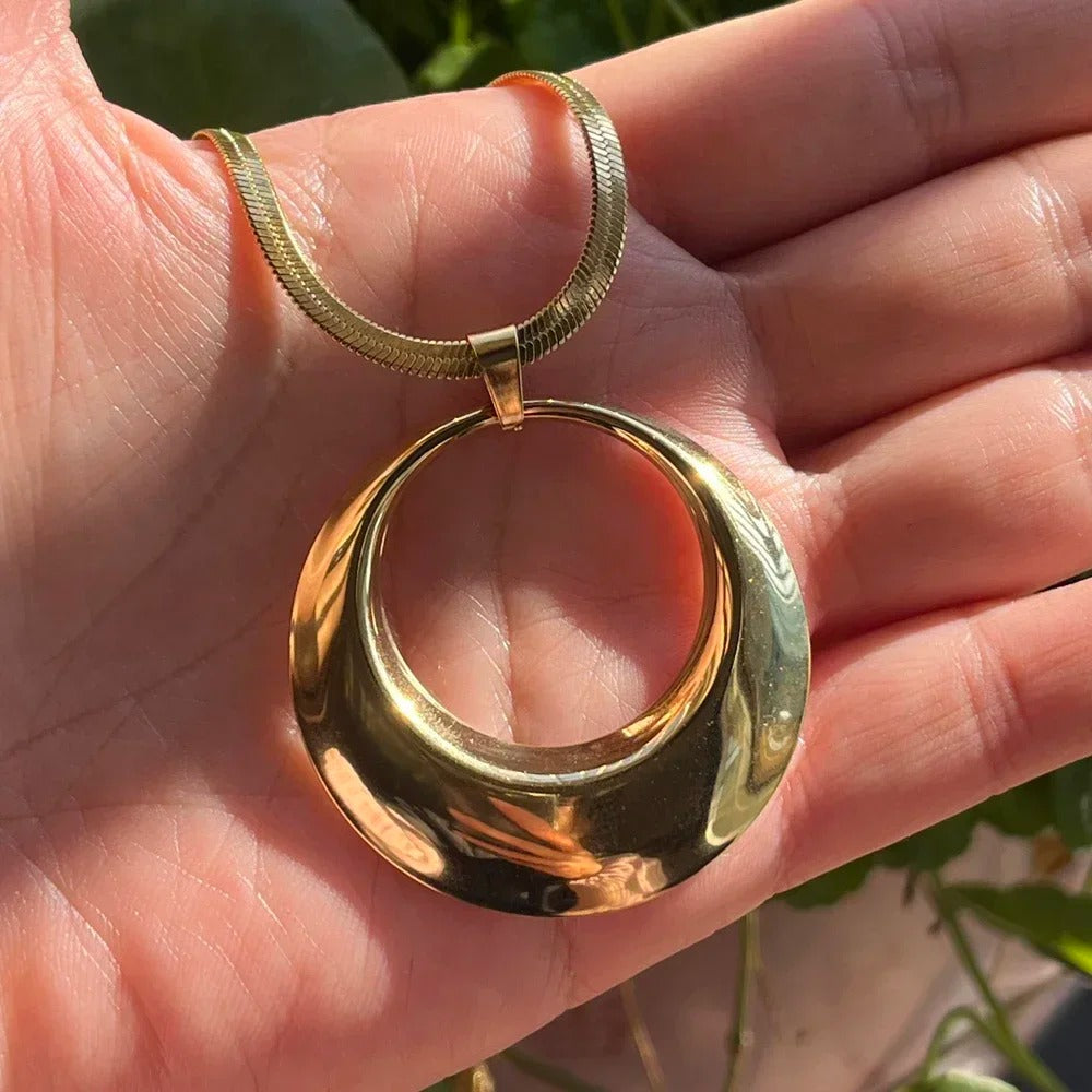 Stainless Steel Exaggerated Punk Big Round