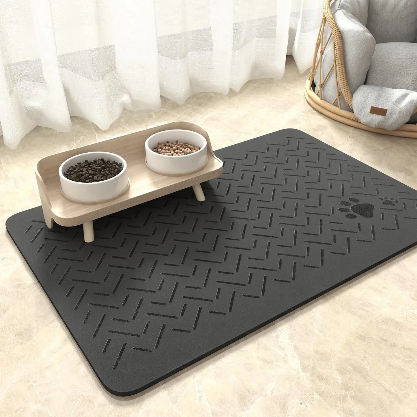 Absorbent Pet Feeding Mat-No Stains Quick Dry Dog Mat