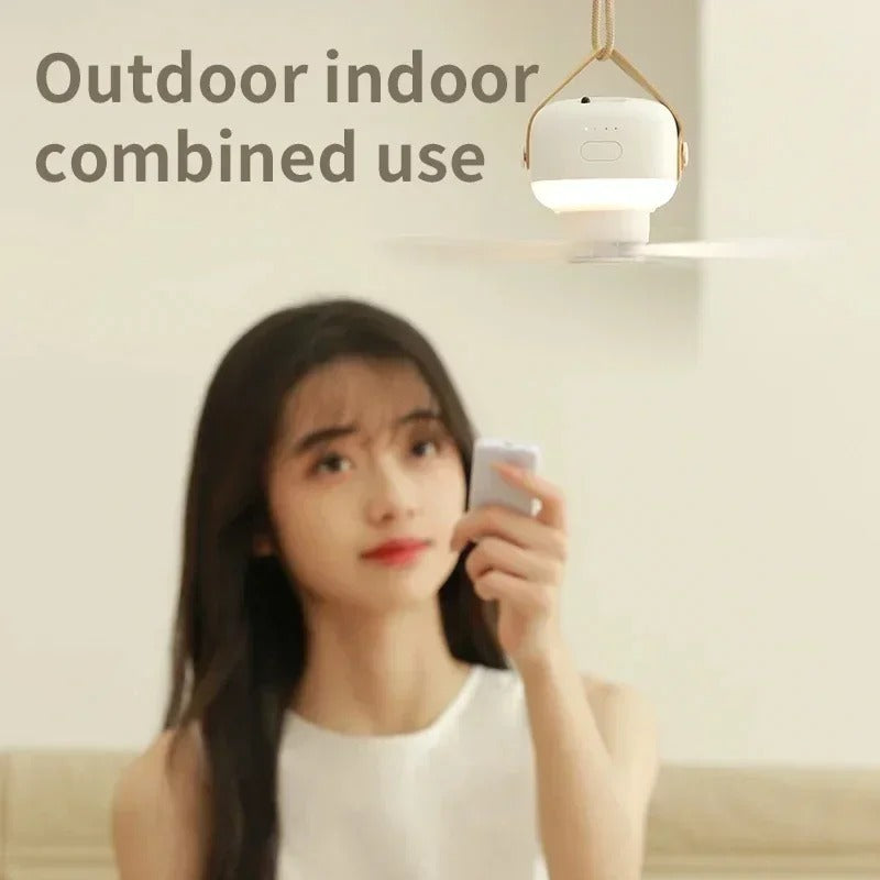 Portable Ceiling Fans Outdoor Camping Fan Tent Ventilator Cooler Rechargeable Electric