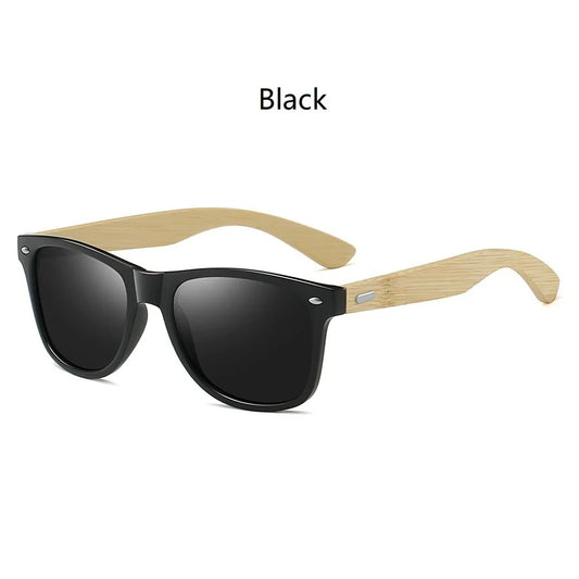 Fashion Bamboo Wood Vintage Square Sunglasses