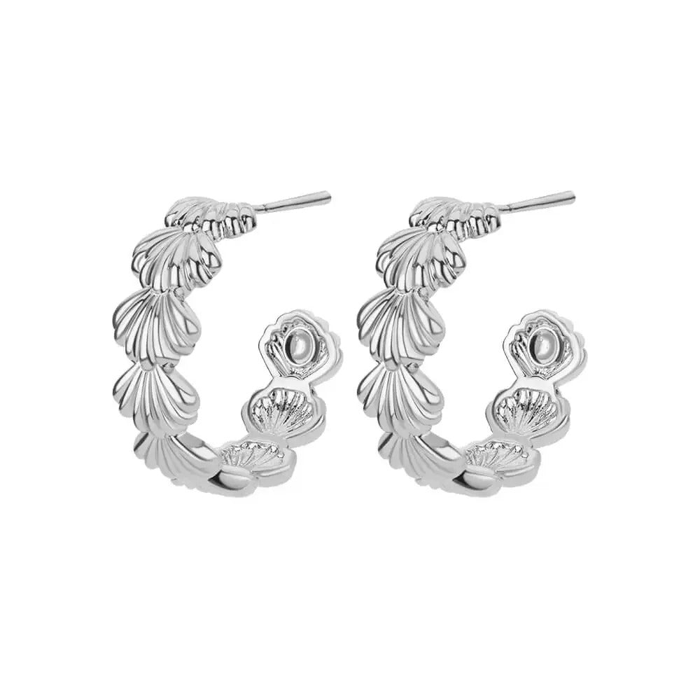 C-shaped Shell Stainless Steel Earrings For Women