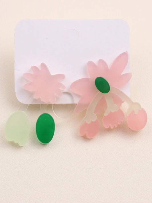 Summer Women Korean Edition Earrings Minimalist Acrylic