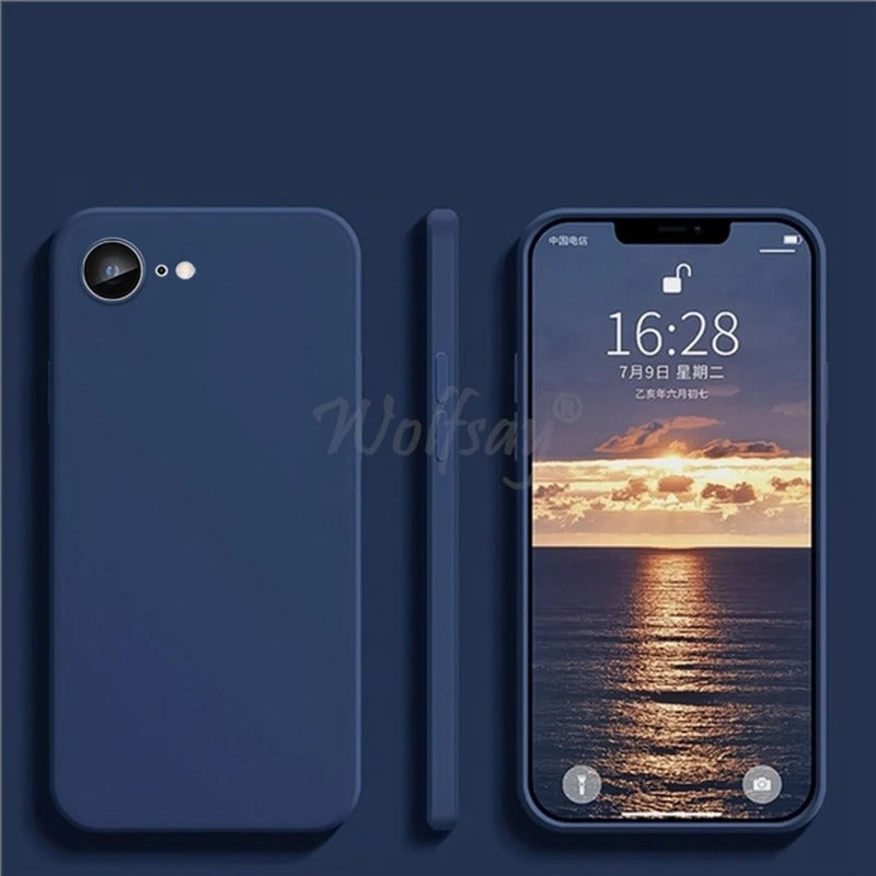 For iPhone 16e Case Liquid Silicone Plain Rubber Funda Phone Protector Case