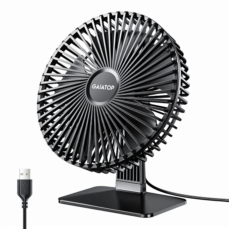 Desk Fan Portable USB Fan 90° Adjustable Cooling Fan Mute 4 Speed Adjustment Ultra Quiet