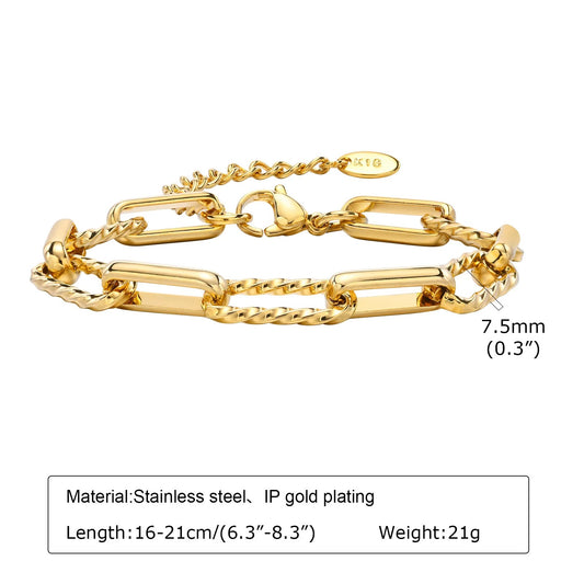 Stainless Steel Link Chain Bracelet For Woman