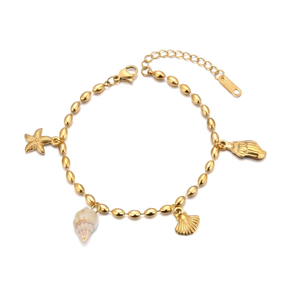 Trendy Shell Starfish Pearl Charm Bracelets