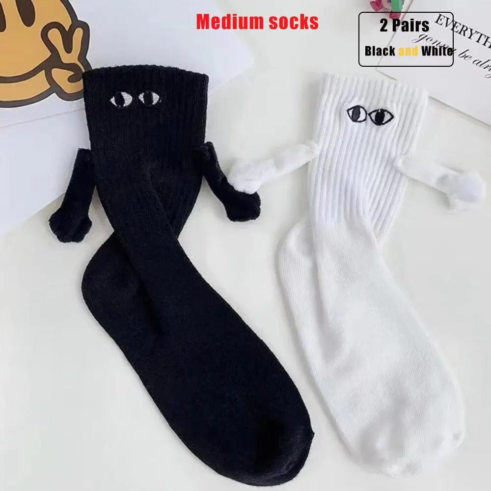 2 Pairs Creative Sweat-absorbing Mid Tube Socks