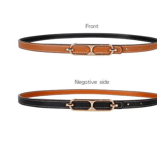 Double-sided use of women's leather belt