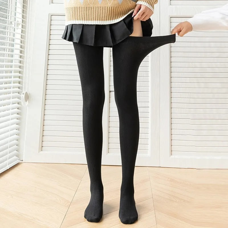 Sexy Black White Soild Color Long Stockings Women