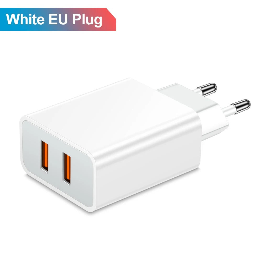 USB Charger 2 Ports Fast Charging Portable Mobile Adapter
