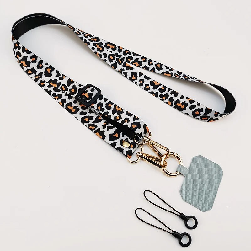 Leopard Print Crossbody Cell Phone Lanyard Strap Neck