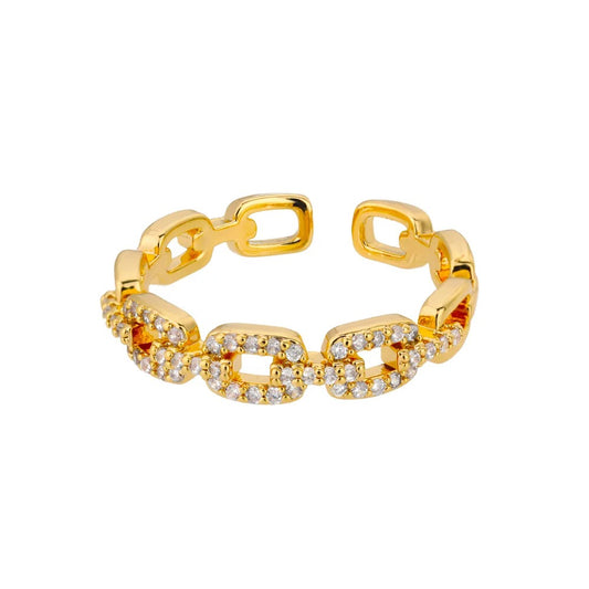 Classic Zircon Twist Chain Rings For Women