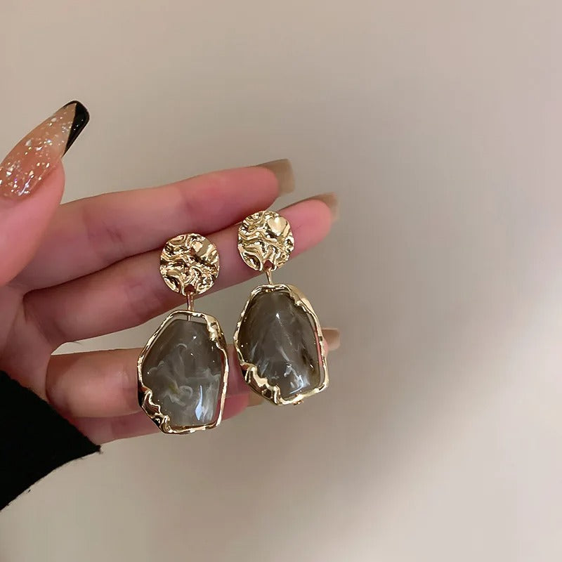 New Fashion Earrings Zircon Square Stone Earrings
