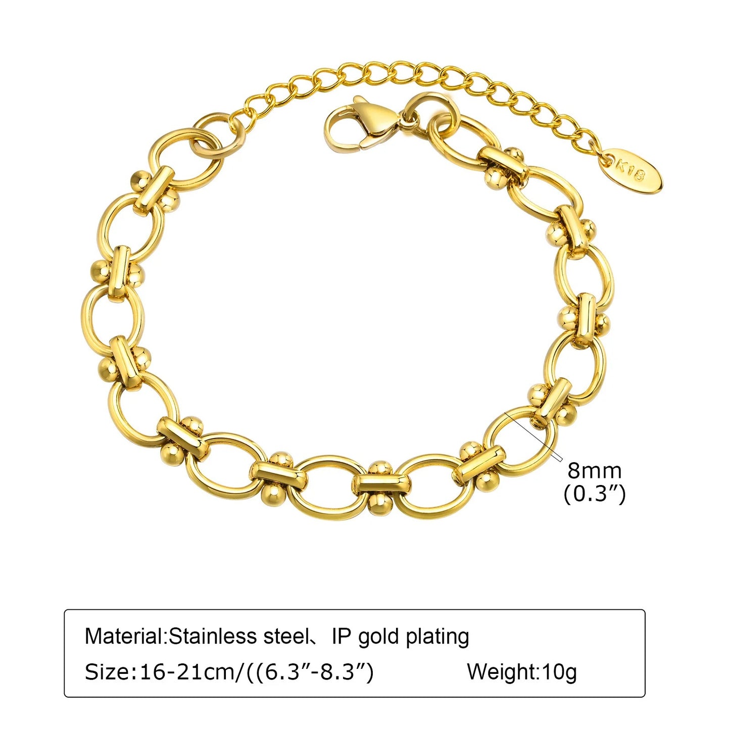 Stainless Steel Link Chain Bracelet For Woman
