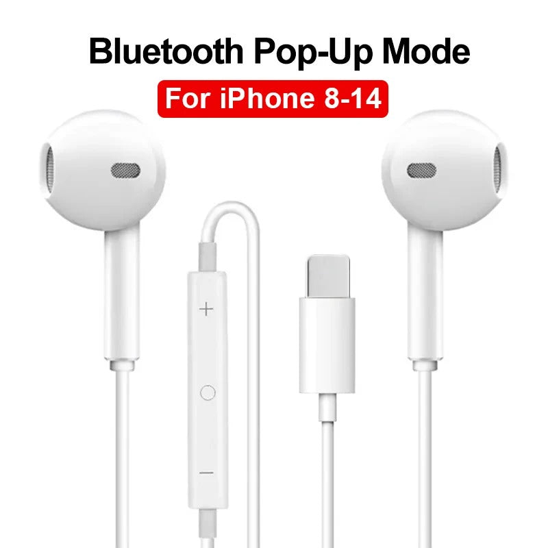 Headphones For iPhone 16 Pro Max 15 14 13 12 11 Mini in-ear Earphones X XS XR 7 8 6 6S Plus Wired Headset Phone Accessories