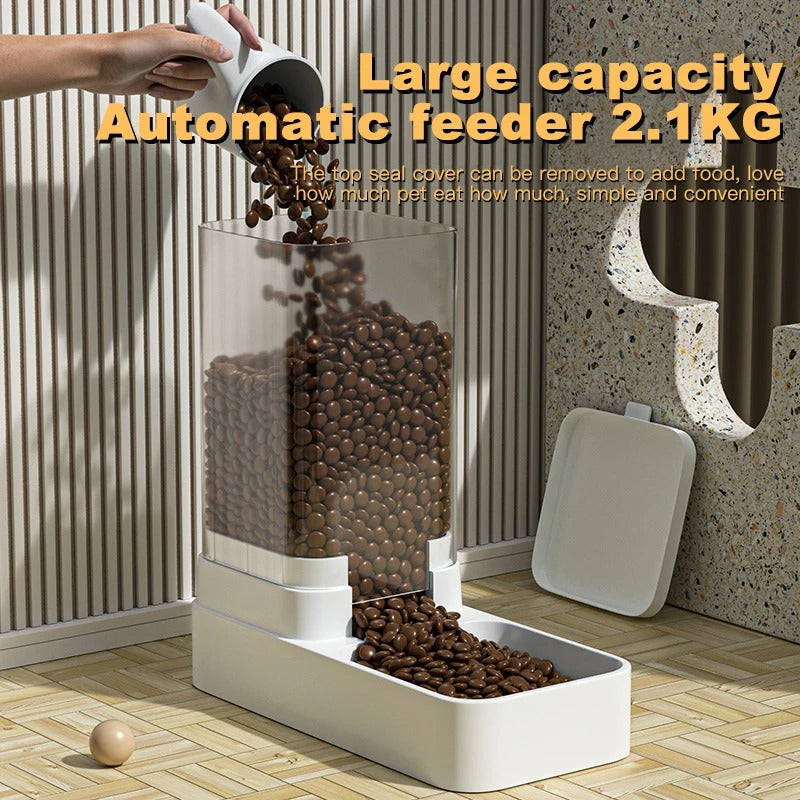 Automatic Cat Feeder & Water Dispenser with Gravity Food