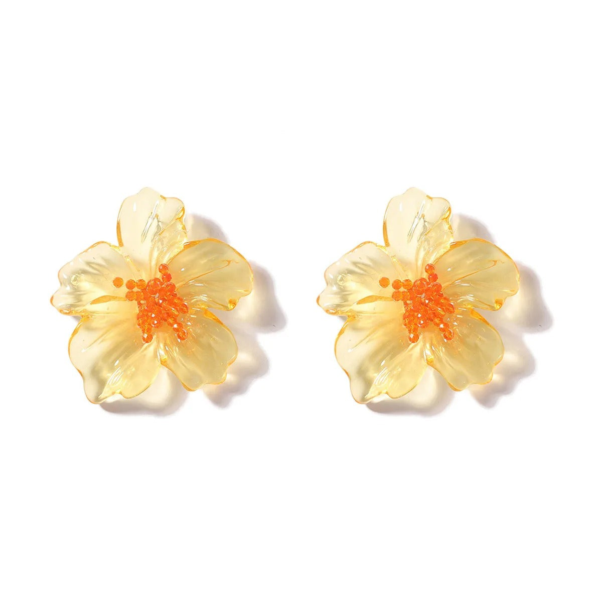 Trendy Colorful Resin Flower Earrings Women