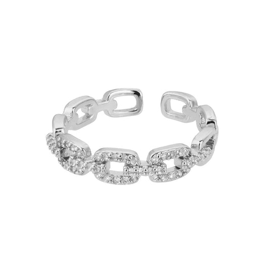 Classic Zircon Twist Chain Rings For Women