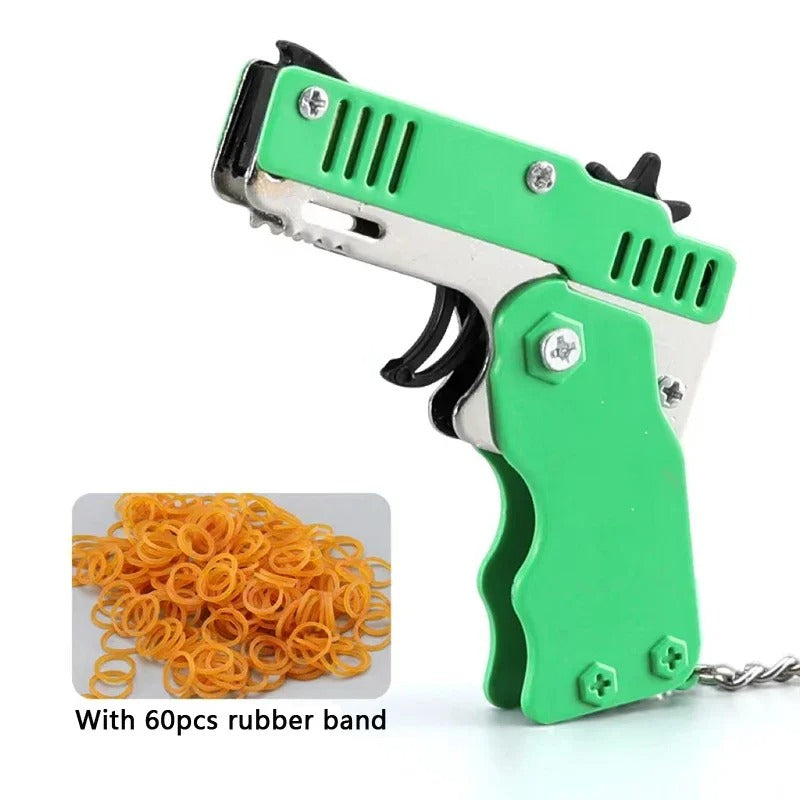 1PCS keychain gun 60 rubber bands rubber band gun Shooting Pistol