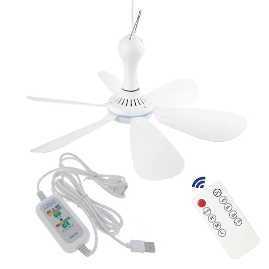 Silent 6 Leaves USB Powered Ceiling Canopy Fan with Remote Control Timing