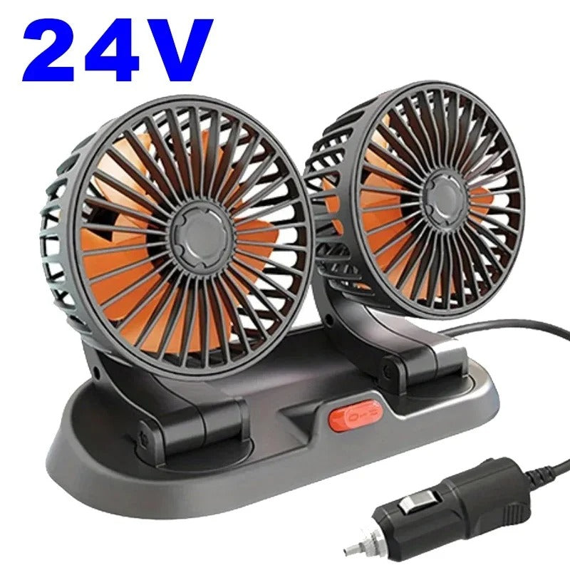 Car Fan 360° Adjustable 3 Head Air Fan Automotive Electric Fan USB/12V/24V Fan 2