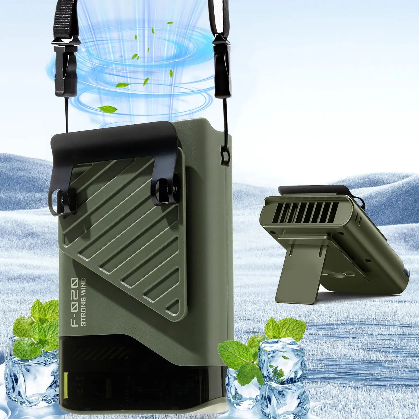 Portable Waist Fan with Belt Clip Light Mute Five Hole New Neck Hanging Fan