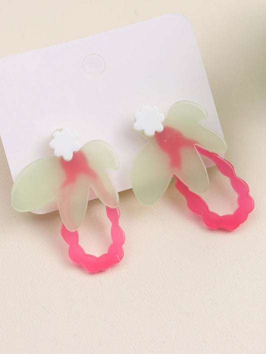 Summer Women Korean Edition Earrings Minimalist Acrylic