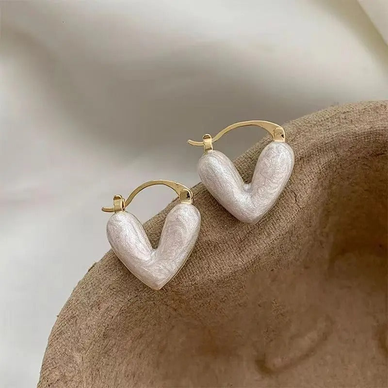 French Imitation Pearl Hoop Earring