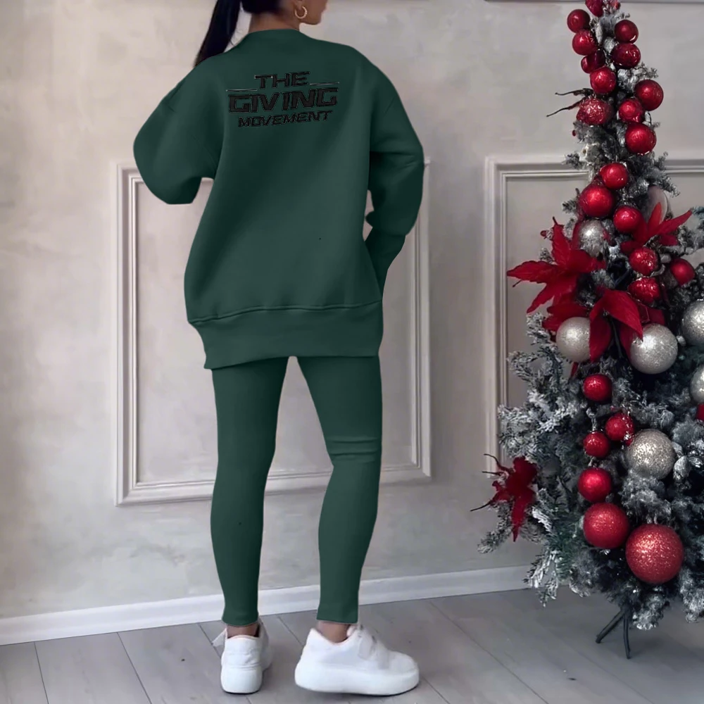 Women Two Piece Set Irregular Sweatshirt