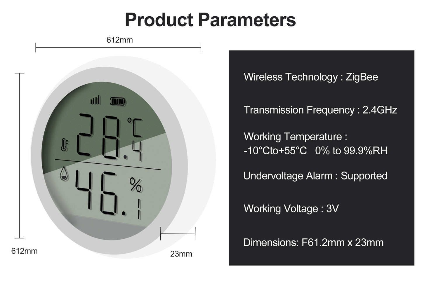 Smart Thermometer Home Indoor Temperature And Humidity