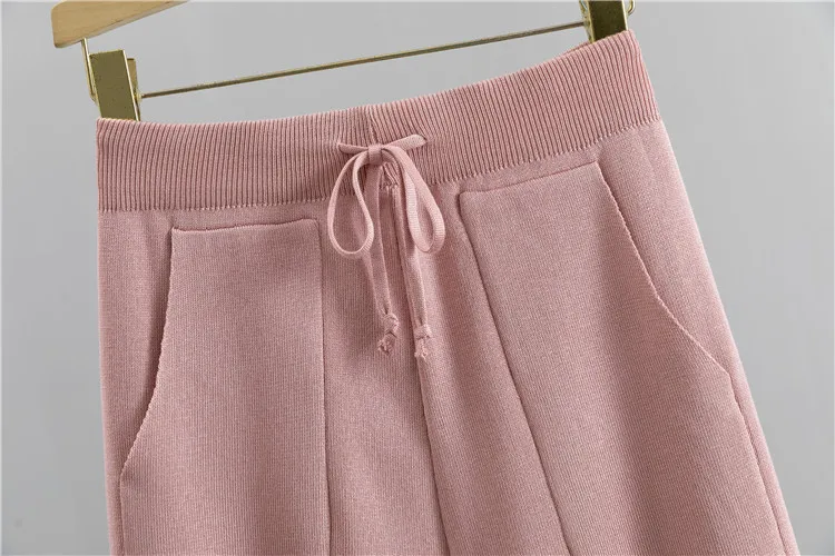 Casual Print Knit Sweater 2 Pieces Sets