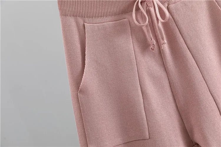 Casual Print Knit Sweater 2 Pieces Sets