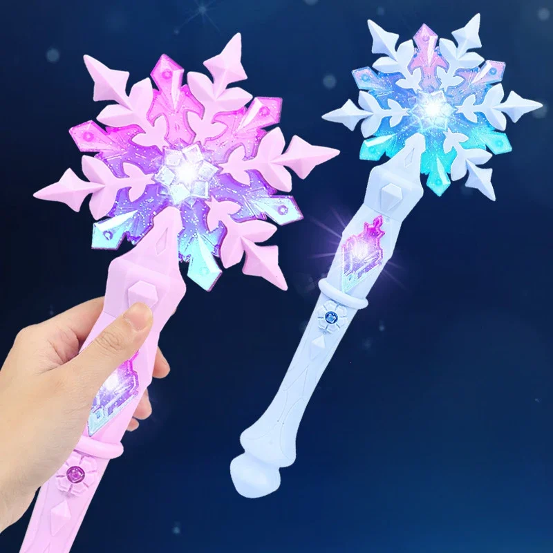 Princess Snow Wand Toy Snowflake Light Sound Sticks Kid