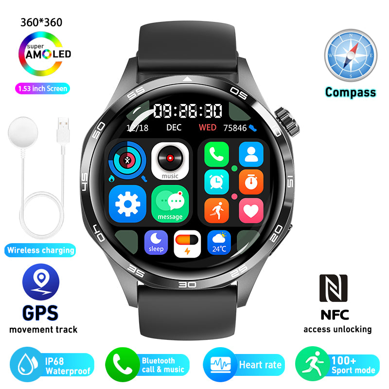 For HUAWEI GT5 Pro GPS NFC Smart Watch Men