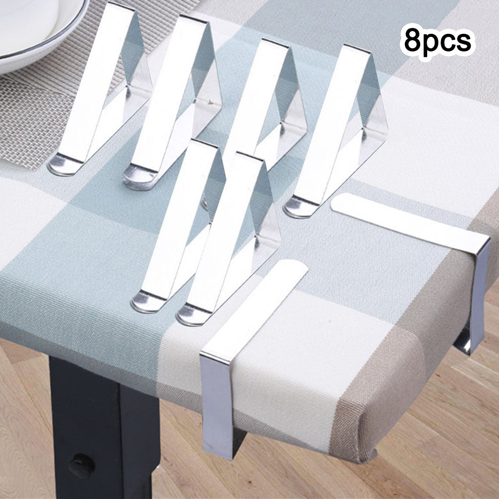 8 Pcs Stainless-Steel Table Cloth Clip Wedding Picnic Table