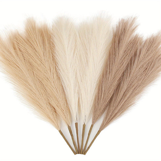 6PCS Artificial Pampas Grass Decor Flowers Fake Plant