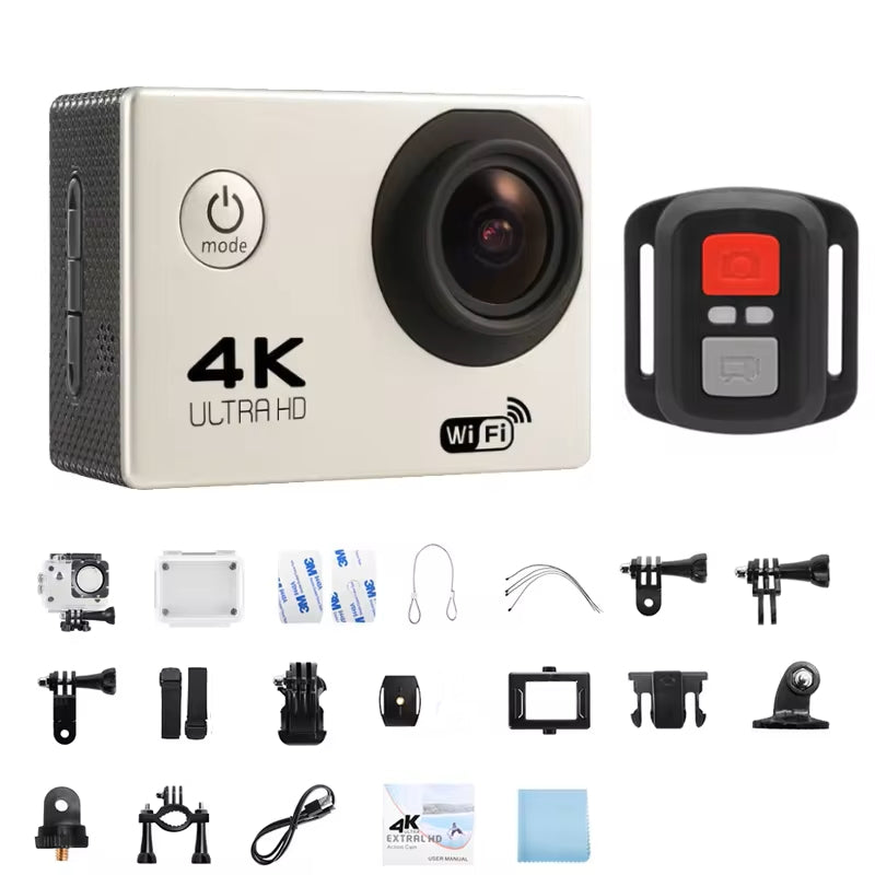 4K Action Camera 1080P/30FPS WiFi 2.0" 170D Underwater Waterproof