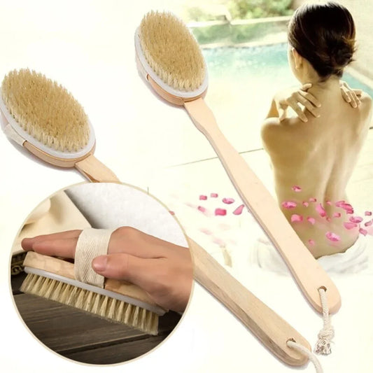 Wooden Detachable Long Handle Shower Body Brush