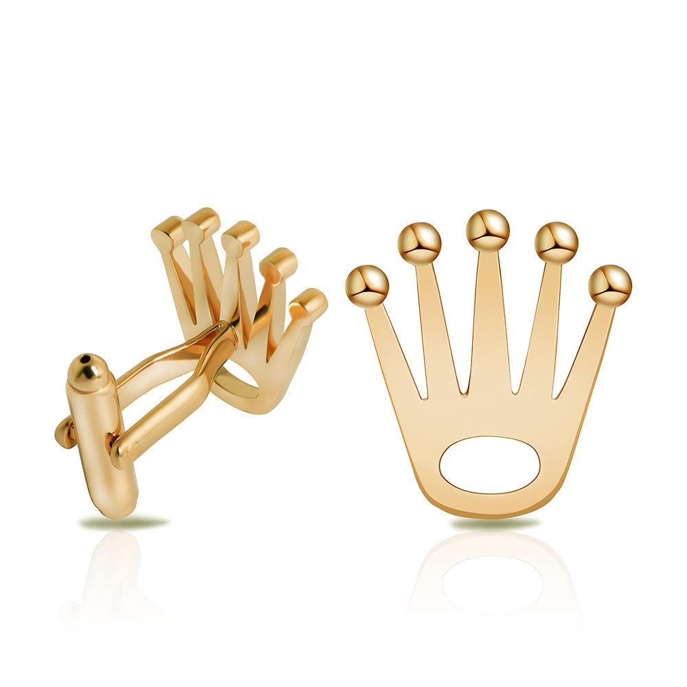 Mens Vola Crown Brass Cufflinks Gold Rose