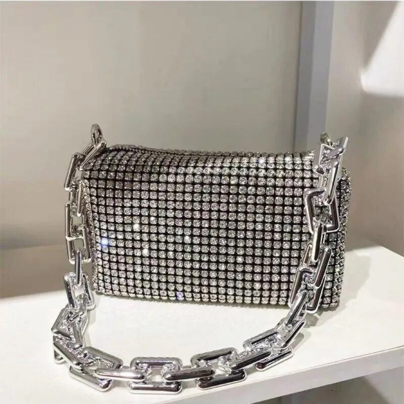 Allover Rhinestone Bucket Bag