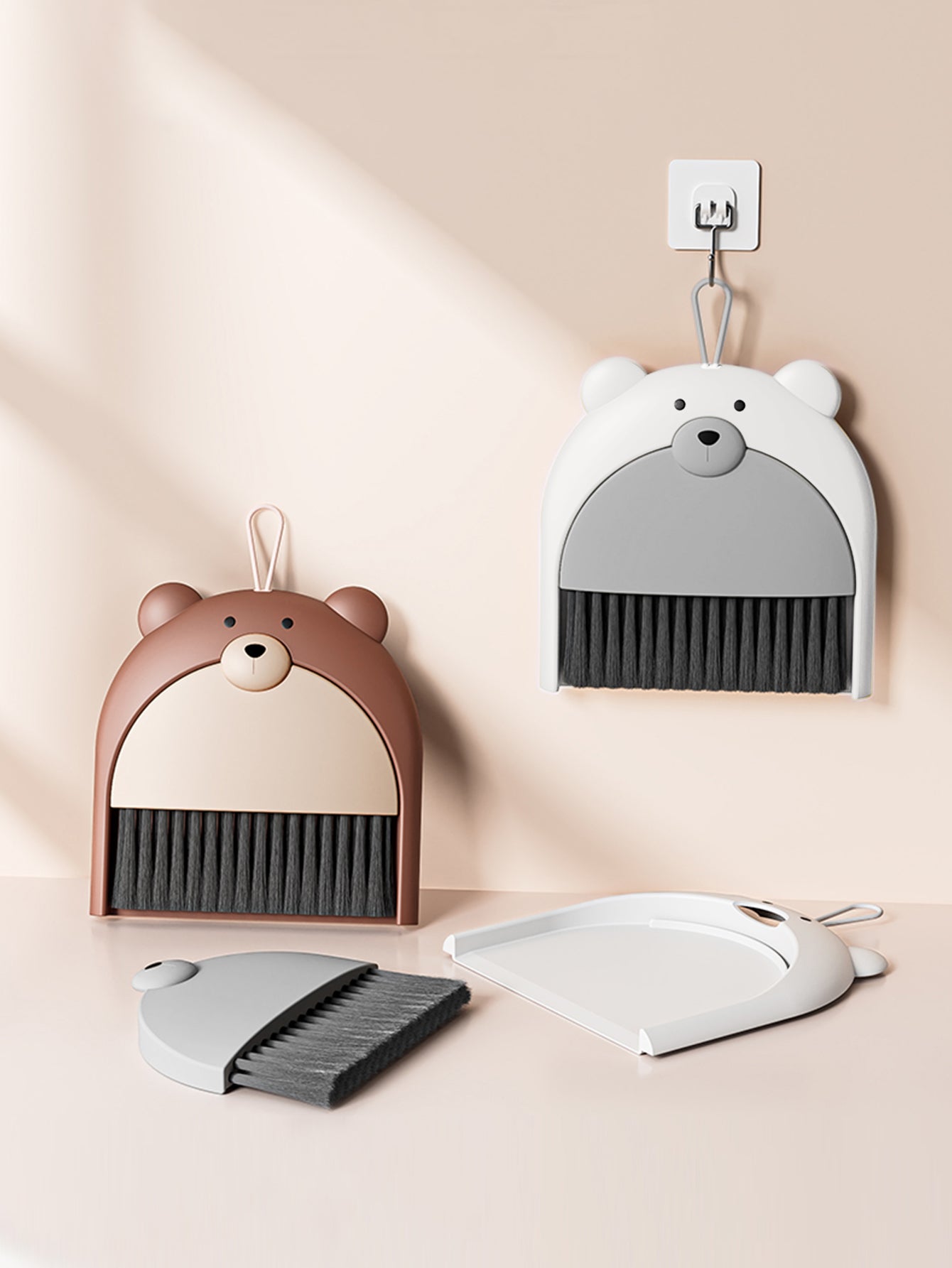 Small Broom Dustpan Set Cartoon Teddy Bear Household