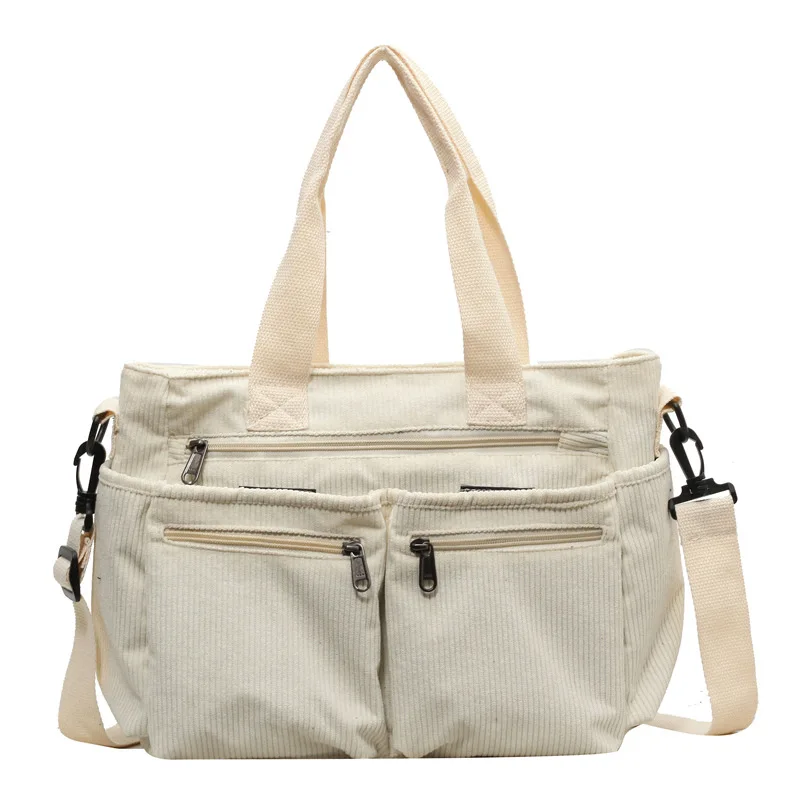 Female Large Capacity Corduroy Tote Bag