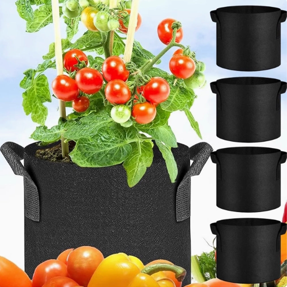 5-Pack Grow Bags/Aeration Fabric Pots with Handles