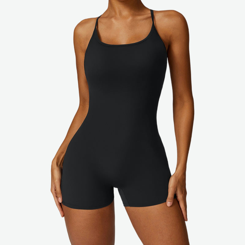 Cross Back Sport Romper Short Workout Romper Women GYM